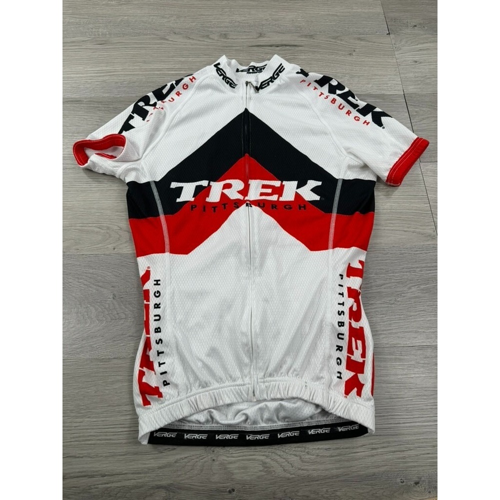 Verge Cycling Jersey Mens XS White Red Racing Full Zip Performance Competition